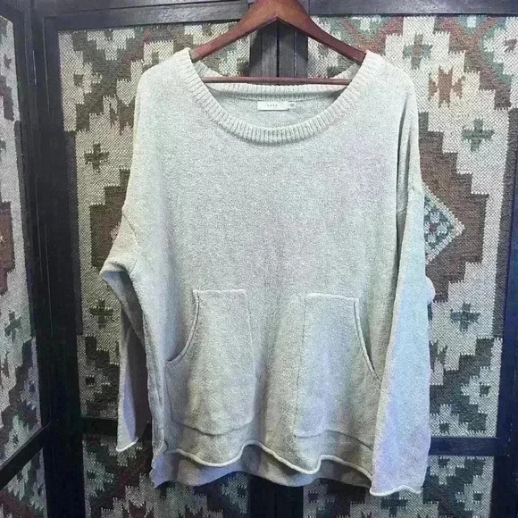 Lush Sweater Tunic Oversized Beige Woman’s Size Large - Picture 1 of 5